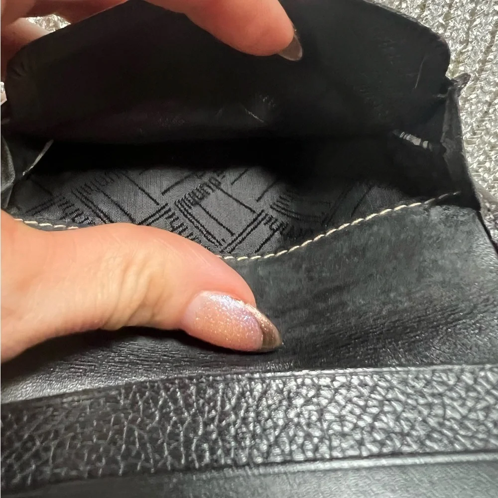 Vintage Dunhill Black Leather Unisex Card Case with Gold Accent